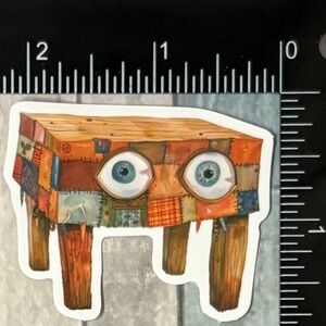 🌀10/$10🌀 Retro Spooky Patchwork Object Waterproof Vinyl Sticker Decal